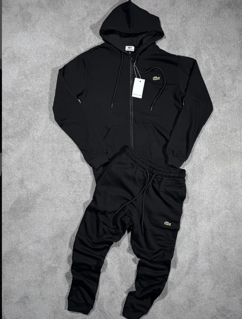 Chandal Lacoste Cremallera Negro