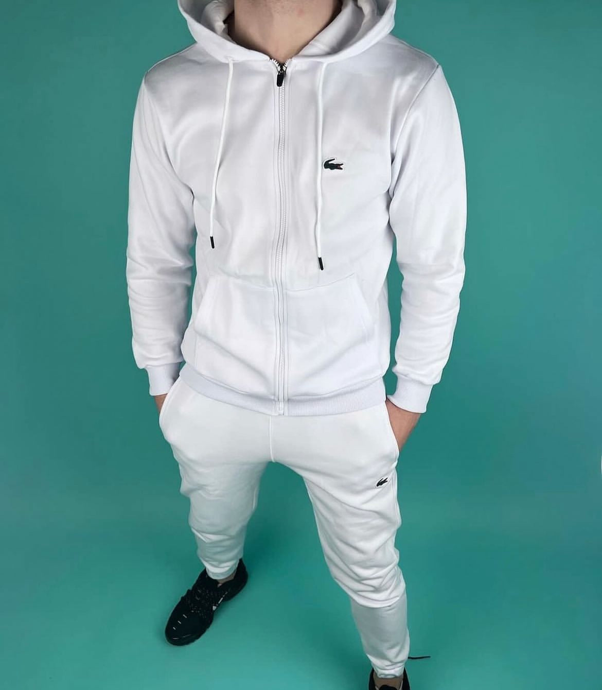 Chandal Lacoste Cremallera Blanca