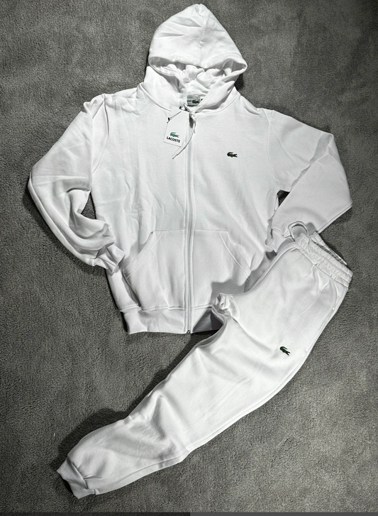 Chandal Lacoste Cremallera Blanca