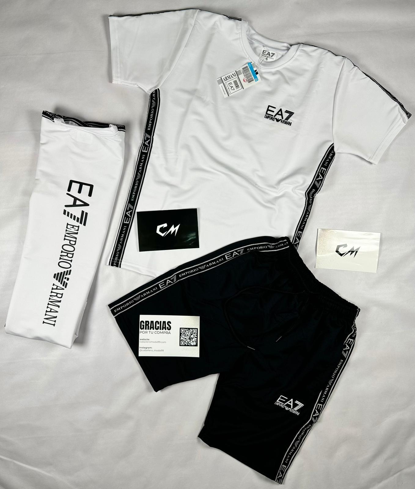 Conjunto EA7 Emporio Armani Blanco Negro