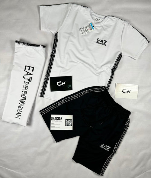 Conjunto EA7 Emporio Armani Blanco Negro