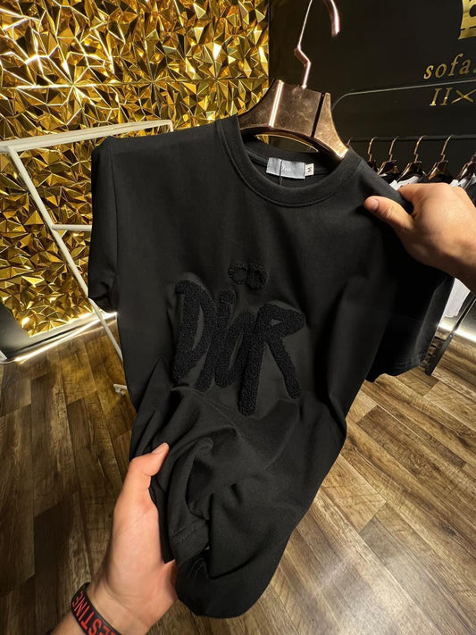 Camiseta Dior CD Logo Graffiti Tonal Negra