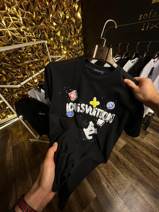 Camiseta Louis Vuitton Monogram Pop Art Negra