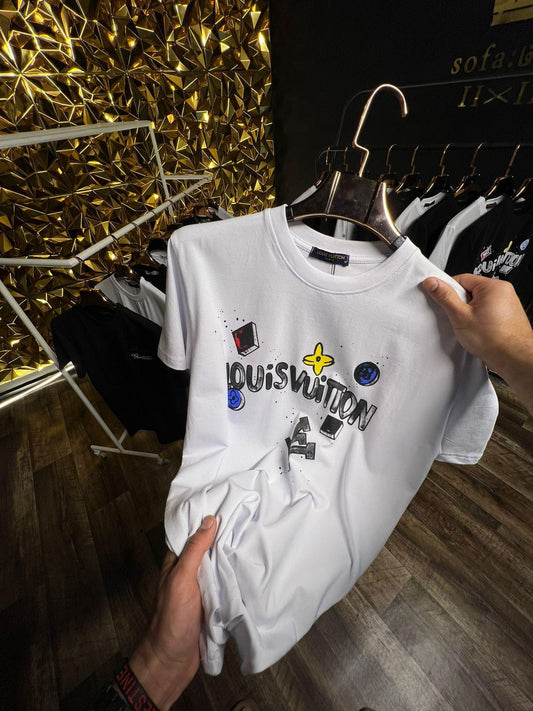 Camiseta Louis Vuitton Monogram Pop Art Blanca