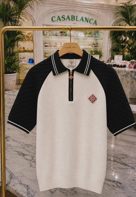 Camiseta Polo Casablanca Blanco Negro