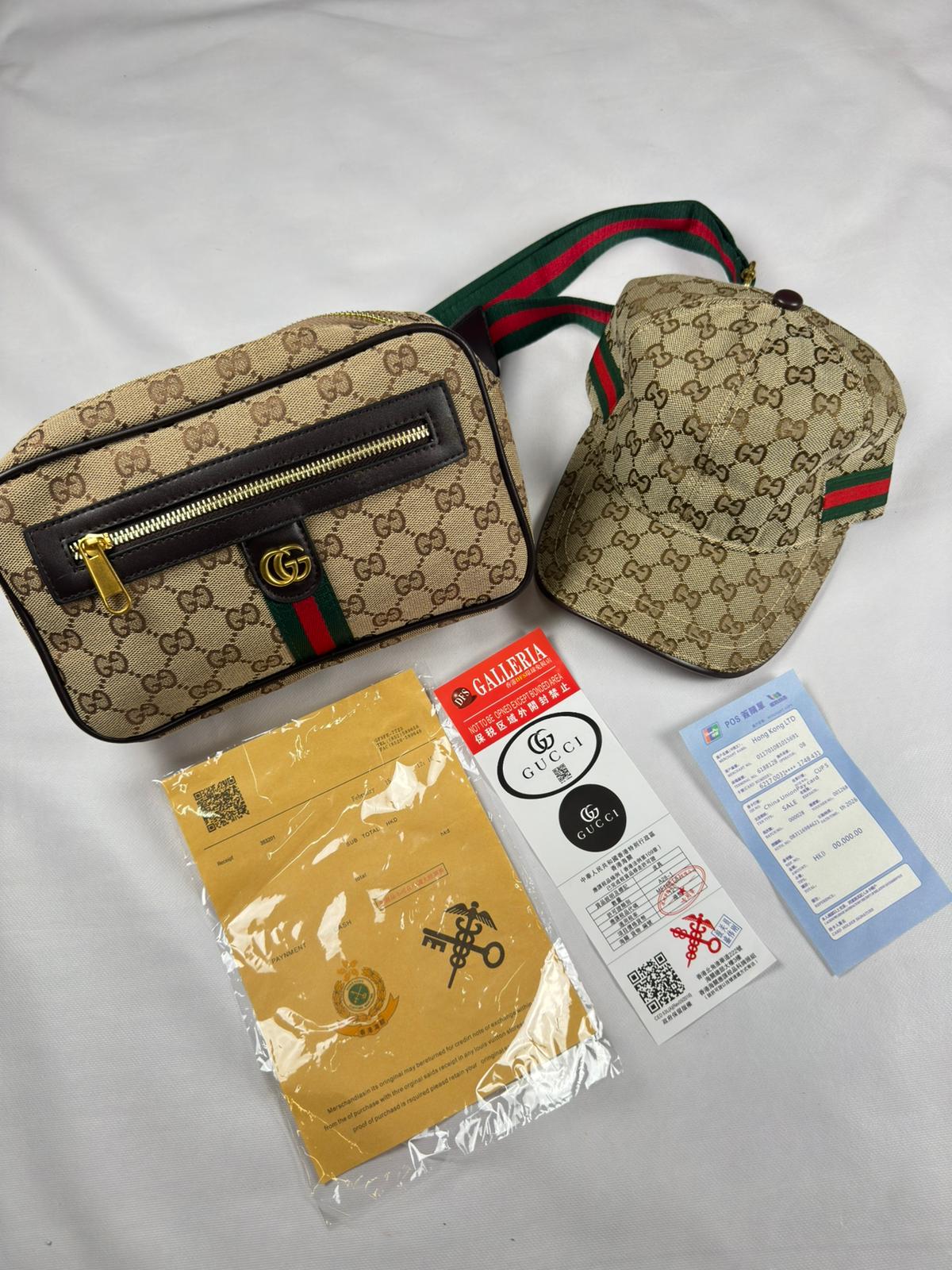 Pack Bolso Cruzado + Gorra  Beige Clásico