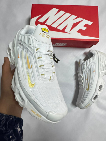 Nike Tn Tunned Triple Swoosh White And Yellow
